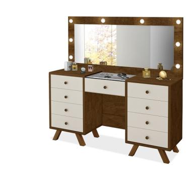 Imagem de Penteadeira Camarim Malbec -off White Mdf Alto Padrão Led Esp