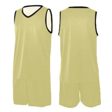 Imagem de CHIFIGNO Camiseta de basquete verde preta gradiente, camisa de tiro de basquete, camiseta de treino de futebol PPS-3GG, Cáqui claro, GG