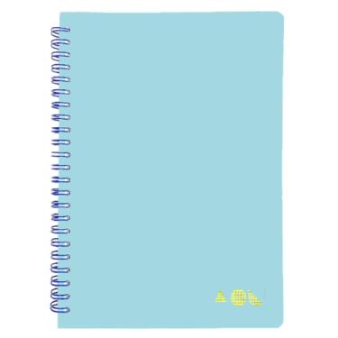 Imagem de AOU Caderno de papel gráfico, caderno A5 de capa dura espiral com papel grosso de 100 g/m², 80 folhas – 160 páginas, diário de grade de bala estética para estudo de matemática, engenharia e anotações na escola e escritório (azul)