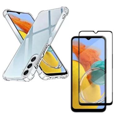 Imagem de Capa Capinha Anti Impacto + Película de Vidro Temperado 3D Para Galaxy A54 Tela De 6,4 Polegadas - (Bluepink)