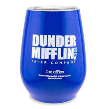 Imagem de Silver Buffalo Copo de papel Mifflin The Office Dunder de parede dupla de aço inoxidável sem haste com tampa, 295 ml