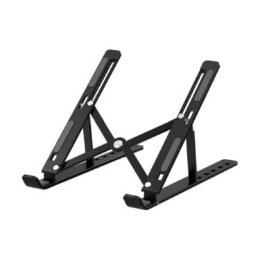 Imagem de Suporte para notebook de 10" a 17,3" com 10 Níveis de Regulagem de Mesa Portátil metal resistente ajustável PRETO - MULTINIXIA (Preto)