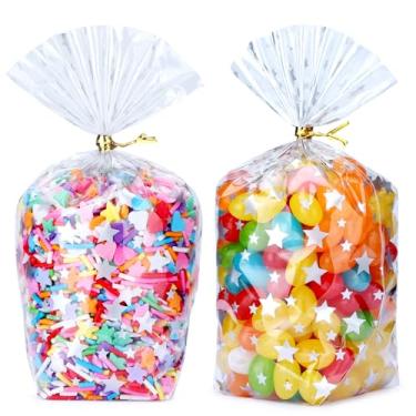 Imagem de Sacos de reforço inferior, 100 peças, 100 x 15 cm, sacos de celofane transparentes, sacos de plástico, sacos de presente para violoncelo, sacos de petiscos, lembrancinhas de festa a granel, biscoito
