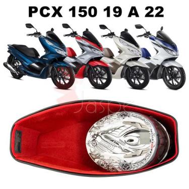 Imagem de Forração Honda Pcx 150 Acessório Baú 19 20 Forro Vermelho - Jaspe Atel