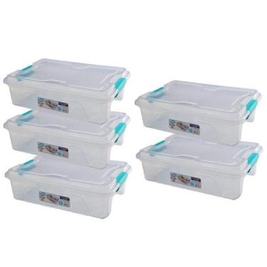 Imagem de Kit 05 Caixa Organizadora Multiuso 10 Litros com Trava Usual - Usual B