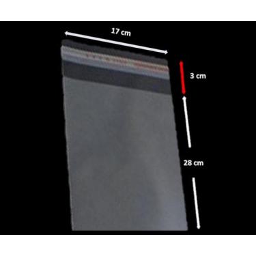 Imagem de Saco Adesivado Saquinho Plástico Transparente 17x28 100 Uni - J&C