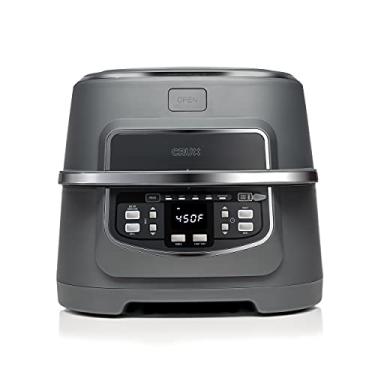 Imagem de Crux Livro de receitas de fritura ao ar livre de óleo para grelhar rápido e fácil para uso interno incluído grelha de 30,5 x 30,5 cm, panela de 9 litros cinza fosco com fritadeira a ar, tamanho único