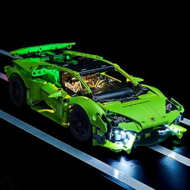 Imagem de LocoLee LED Light Kit Compatible with Lego Lamborghini Huracán Tecnica 42161, DIY Lighting Set Accessories Compatible with Lego 42161 Building Set for Fans (Lights Only, No Models)