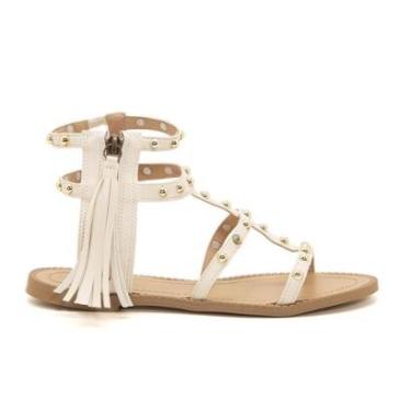 Imagem de Sandália Feminina Rasteira Gladiadora Com Tachas Moderna-Feminino