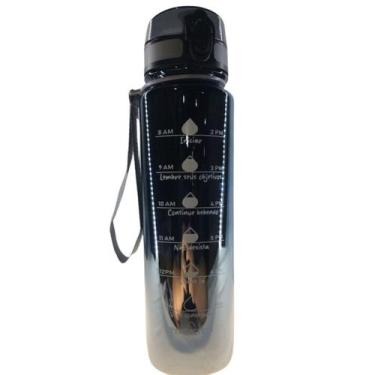 Imagem de Garrafa Squeeze Degradê Metalizada 1L Academia Cor:Preto - SACKS, Sque