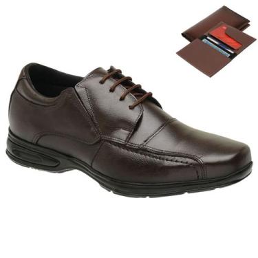 Imagem de Sapato Social Esporte Fino Cadarço Contorto Com Carteira - Gmm Shoes, 