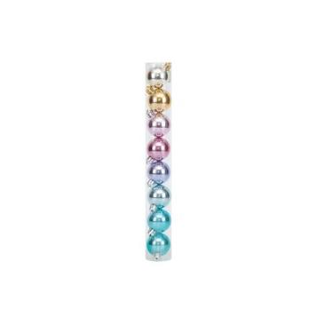 Imagem de Bolas em Tubo Rainbow Lisa 06cm - 08 unidades - Cromus Natal