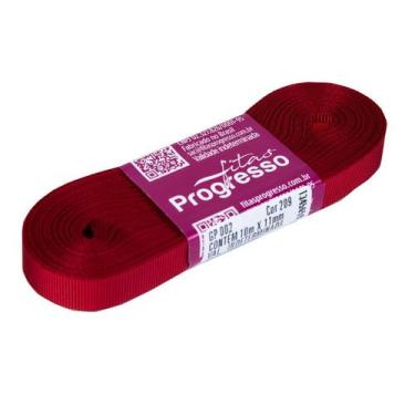 Imagem de Fita Gorgurão Progresso 11mm nº2 - 10m Cor 209 Vermelho - 01 unidade -