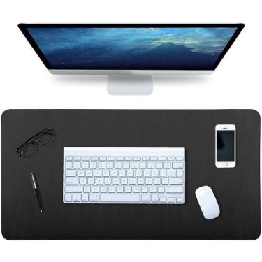 Imagem de DeskPad gamer Em Couro 100x30cm + porta copo - GENERTOY, 100X30, PRETO