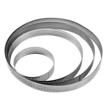 Imagem de Aro inox molde cortador micro-perfurado 15cm p confeitaria - Cromus