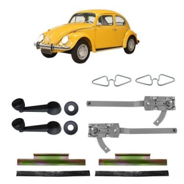 Imagem de Kit Máquina Vidro Manual Borboleta Suporte Fusca 1971 A 1996 - Superce