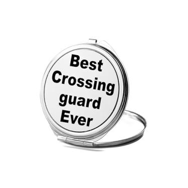 Imagem de SpreadPassion Espelho compacto Crossing Guard, presente de guarda de cruzamento, melhor espelho fotográfico de guarda, espelho de maquiagem de viagem, espelho pequeno de mão, espelho de bolso