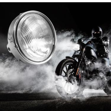 Imagem de Farol Moto Alta Visibilidade Noturna  Compativel CB500 Aro Cromado 199