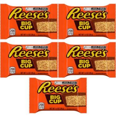 Imagem de Kit 5 Chocolate AoLeite C/Pasta Amendoin Reese's Big Cup 39G - Reeses
