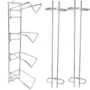 Imagem de Conjunto Portas Taças 42cm e Suporte Adega de Parede para Garrafa de V