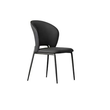 Imagem de Cadeira de jantar moderna com design ergonômico e espuma de alta densidade - ideal para cozinha e sala de jantar (preto)
