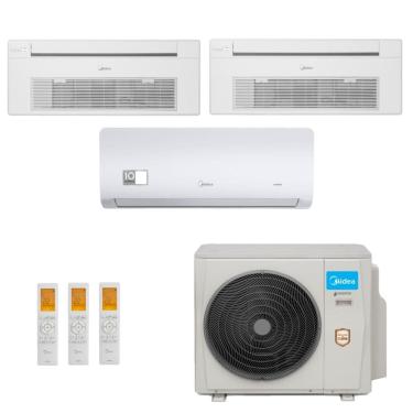 Imagem de Ar-Condicionado Multi Split Inverter Midea 36.000 (1x Evap HW 9.000 + 2x Evap Cassete 1 Via 18.000) Quente/Frio 220V