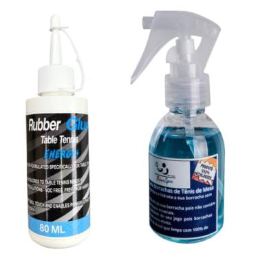 Imagem de Kit 2 Cola Para Raquete Tênis de Mesa Profissional + Limpador Borracha Spin Spray Ping Pong + Revitalizador de Bola 3 Estrelas - Alto Desempenho e Aderência