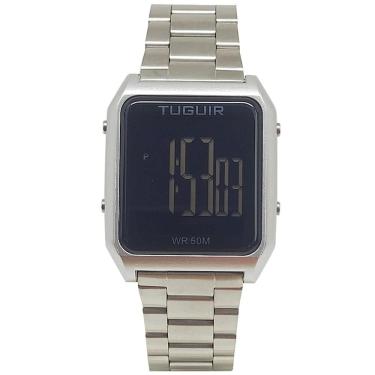 Imagem de Relógio Tuguir Masculino Ref: Tg30327 Digital Retangular Prateado