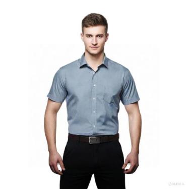 Imagem de Camisa Social Microleve Manga Curta Não Amassa Uniforme - C&C, Grafite