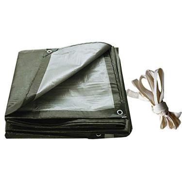 Imagem de MTYLX Lona grande resistente leve à prova d'água com ilhós e corda, capa grossa resistente a UV e à prova de rasgos para lona de frete portuário impermeável resistente, 3 m x 3 m