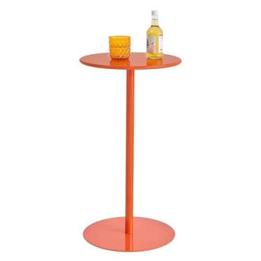 Imagem de Mesa de pub redonda, mesa de coquetel pequena, balcão de altura com base de metal, mesas de jantar de café da manhã de cozinha para quarto, café, restaurante