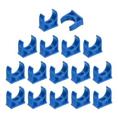 Imagem de uxcell 16 peças de grampos de tubo de água de PVC, fivelas de mangueira de tubulação em forma de U, suporte de tubo de irrigação para 25 mm OD para bandejas de TV, tubulação, tubo de suporte de