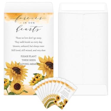 Imagem de Fumete Pacote com 120 envelopes de moedas de memorial kraft pequenos envelopes de moedas plantas, pacotes de flores pequenos pacotes de celebração da vida para funerais, perda do ente querido, 12 x 6