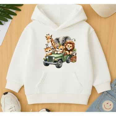 Imagem de Moletom Canguru Infantil Estampa Carro Verde Safari Menino Masculino L