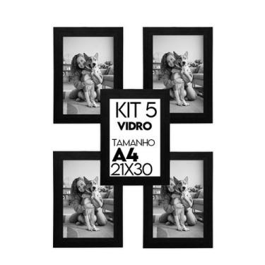 Imagem de Porta retrato de Vidro 21x30cm Kit com 5 Unidades Lembrancinha de Fest