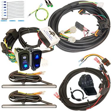 Imagem de MCSADVENTURES Kit de seta Plug and Play para Polaris Ranger 1000 Azul LED retroiluminado Interruptor basculante virado para frente sem furo adesivo
