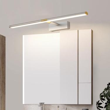 Imagem de Lâmpada de parede LED com haste retrátil de 18 cm a 26 cm, espelho de banheiro, à prova d'água, alumínio, espelho, iluminação de parede, arandela, espelho, galeria de pinturas (luz neutra prateada, 60
