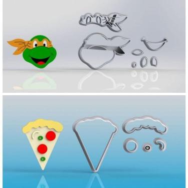 Imagem de Cortador Kit Tartaruga Ninja Tamanho 5cm