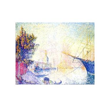 Imagem de Paul Signac Famosas Pinturas-Impressas em Tela-Veneza-Moderno Pôster Decoração Sala de Estar e Quarto 70x90cm27x35in Sem Moldura