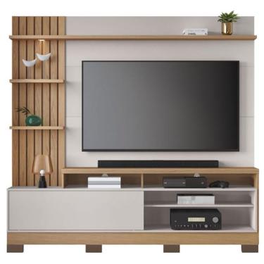 Imagem de Estante Home Theater Maceió Com Pés Freijó Off White – Colibri