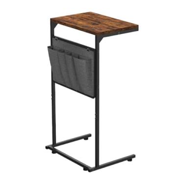 Imagem de Ioensy Mesa lateral ajustável, versátil e fácil de montar para espaços pequenos, mesa lateral com bandeja estável para quarto, sofá e sala de estar