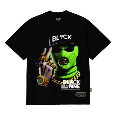 Imagem de Camiseta Black Nine Balaclava Gold Green- Preta - B91394, G2