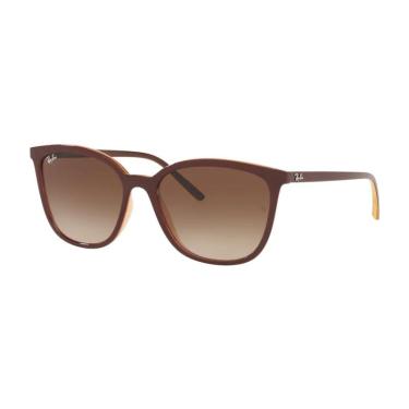 Imagem de Óculos de Sol Ray-Ban Highstreet RB 4350L Gradient Bronw e Caremel & Top Wine 56