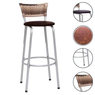 Imagem de Banco Banqueta Balcão Alto Ideal Bancadas Ilhas Cozinha Americana Bar 