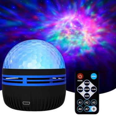 Imagem de Luminária Abajur Projetor Galáxia 360º Troca as cores Céu Estrelado para Decoração e Ambiente Relaxante USB