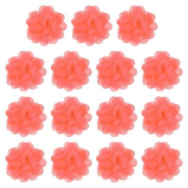 Imagem de YELARXI Flores de chiffon, apliques de tecido de costura, apliques de flores de chiffon - adequado para (mulheres/artesanato faça você mesmo/tiaras/acessório de cabelo/casamento/festa) pacote com 15