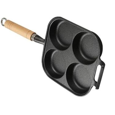 Imagem de Acouto Frita de Profunda Frigideira Com Quatro Buracos e Espátula para café da manhã Rápido - para Famílias Ocupadas