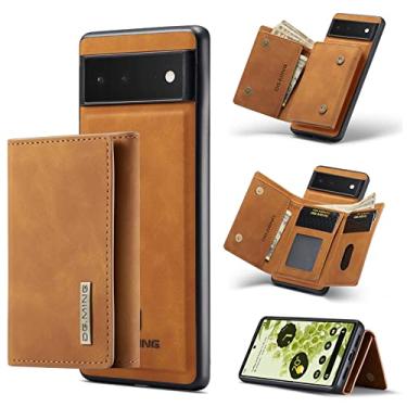 Imagem de Capa carteira de couro magnética destacável 2 em 1 para Google Pixel 6, com 7 compartimentos para cartão + compartimento para dinheiro, recurso de suporte, TPU à prova de choque e capa de telefone de