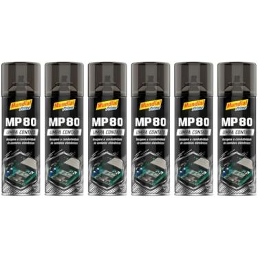 Imagem de Kit 6 Limpa Contato Elétrico Spray 300ml Mundial Prime MP80 Aeroflex – Remove Oxidação, Poeira e Garante Melhor Contato em Componentes Elétricos