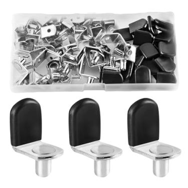 Imagem de 80 pinos de estante, pinos de suporte de prateleira em forma de L de 1/10.2 cm, pino de suporte de armário com orifício, suporte de estante estável, suporte de pino de móveis, pino de suporte de